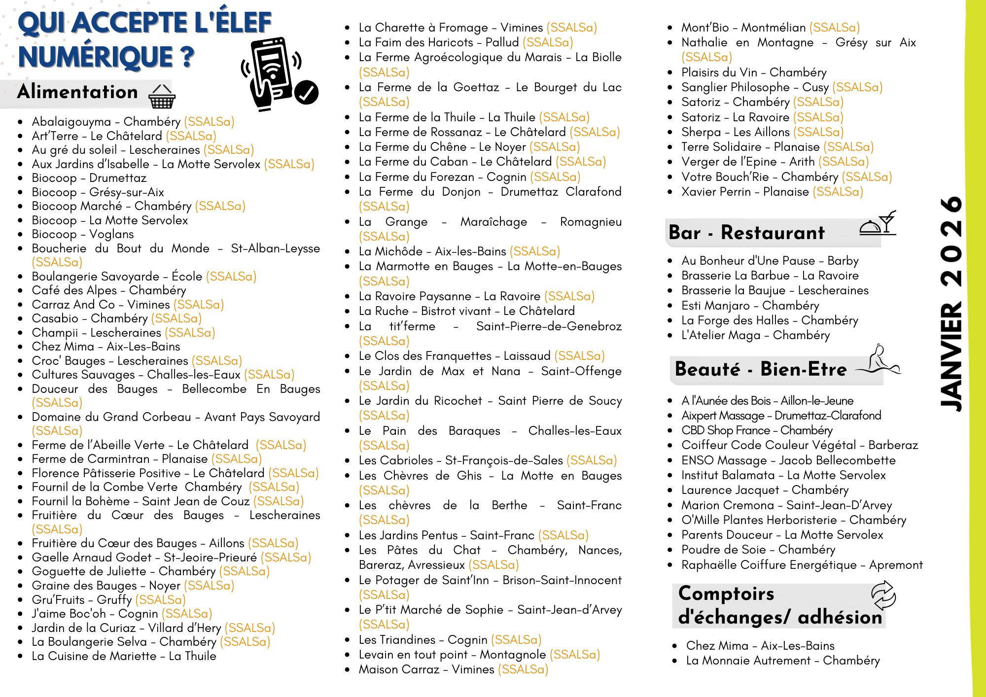 Les pros qui acceptent l&rsquo;Elef numérique !